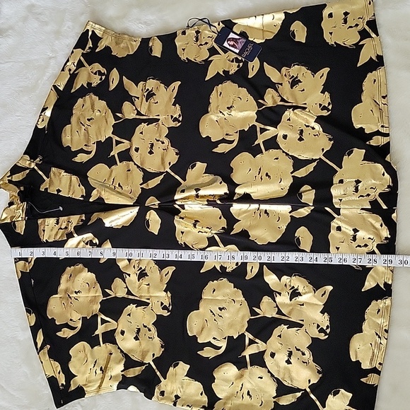NWT RACHEL ROY. Blouse Women's. Black & Gold Floral Stylish. Size 3X. - Picture 8 of 13